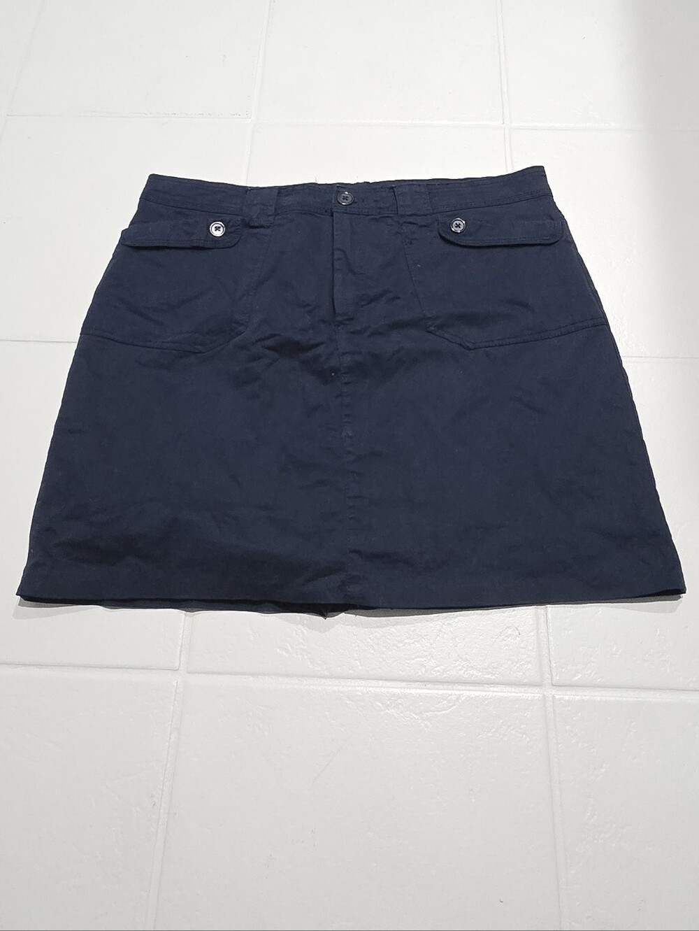 Mystyle Dark Navy Blue Mini Skort Skirt 98% Cotton Pockets Belt Loop Size XLarge